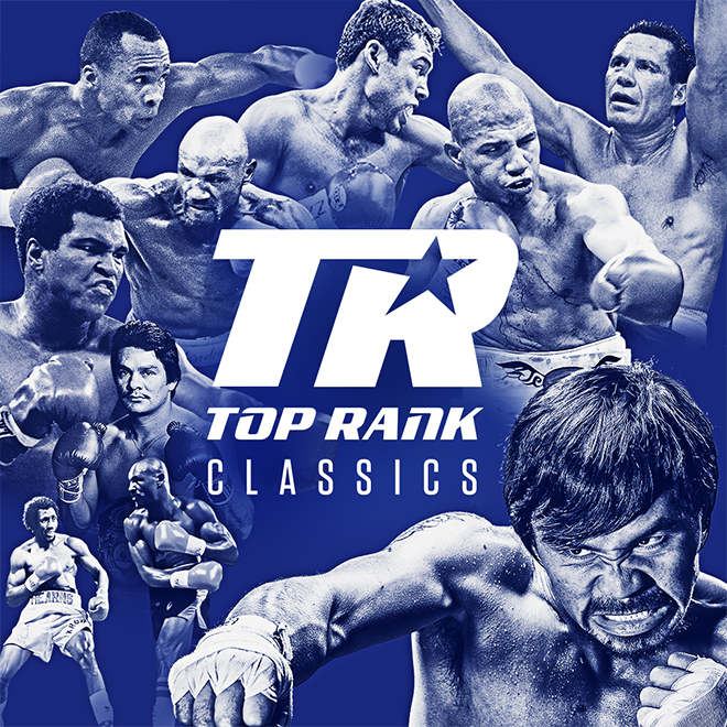 Top Rank Classics revisits classic and contemporary boxing matches, featuring icons such as Muhammad Ali, George Foreman, Sugar Ray Leonard, Manny Pacquiao, Vasily Lomachenko, Tyson Fury and Shakur Stevenson. This is Boxing. This is Top Rank.