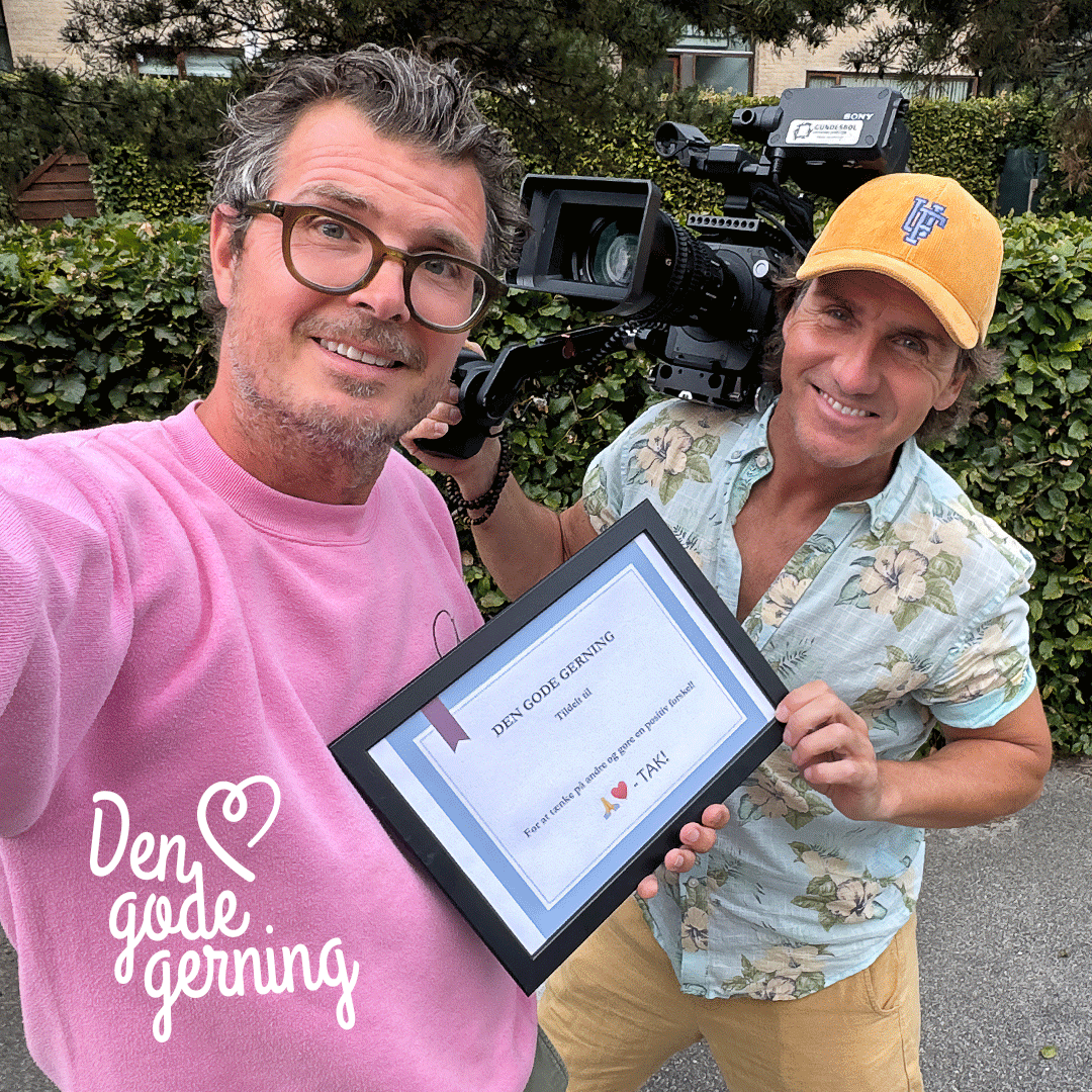 Kom med bag kulisserne på det populære SoMe-fænomen “Den Gode Gerning”.
Skaberne Pelle Hvenegaard og René Gundesbøl deler sjove oplevelser og overraskelser
fra optagelserne – og fortæller, hvorfor de vil gøre Danmark bedre, én god gerning ad
gangen.