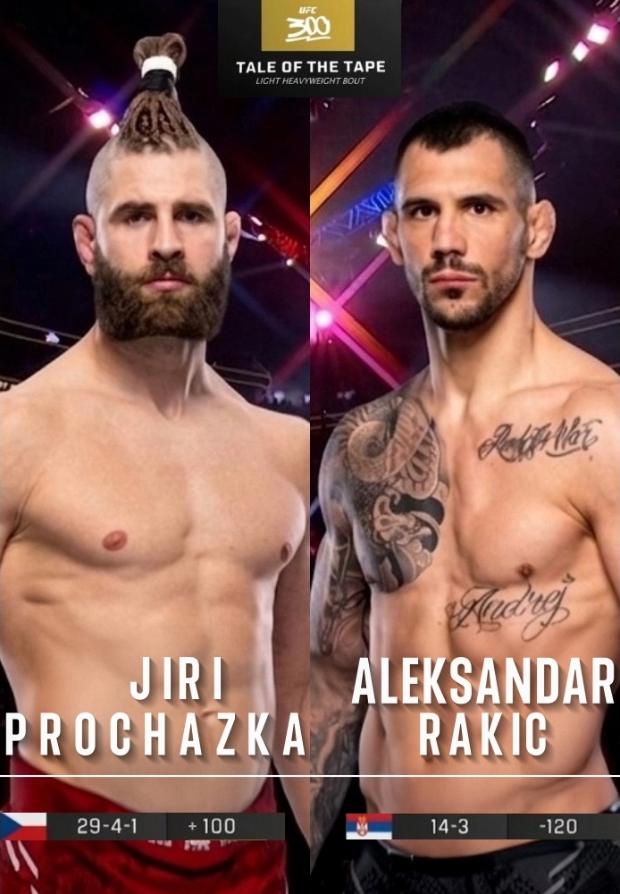 300: Jiri Prochazka vs. Aleksandar Rakic Prelims