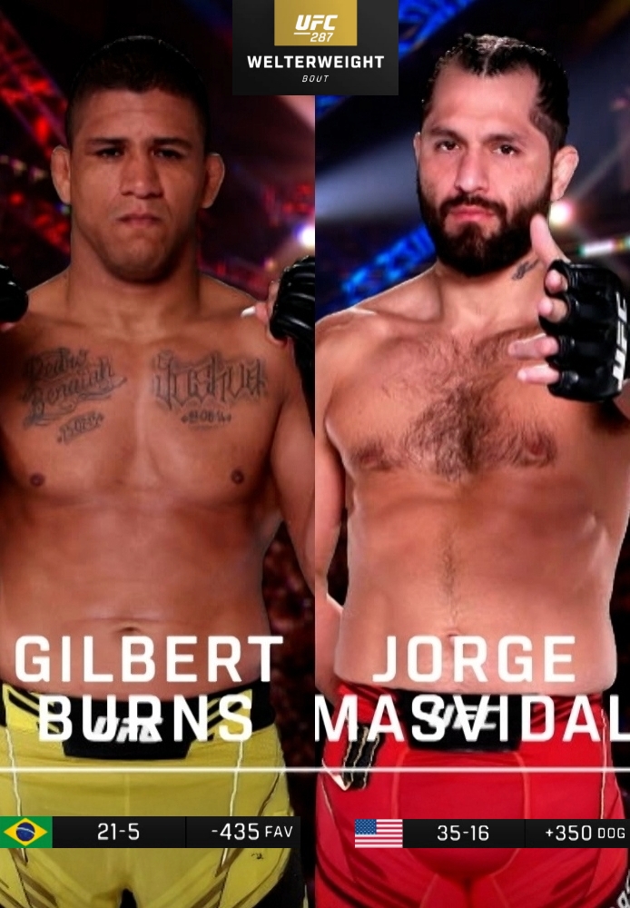 287: Gilbert Burns vs. Jorge Masvidal: Main Card